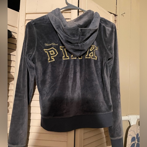 Victoria's Secret Tops - Victoria’s Secret PINK velvet tracksuit jacket